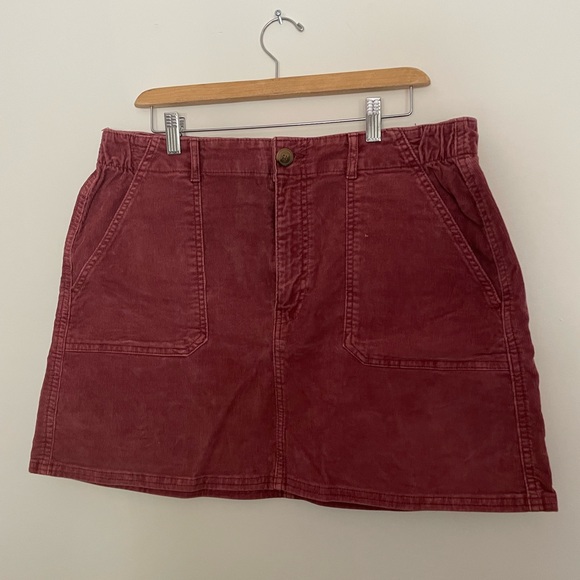 American Eagle Outfitters Dresses & Skirts - Burgundy Corduroy High Waisted Skirt
